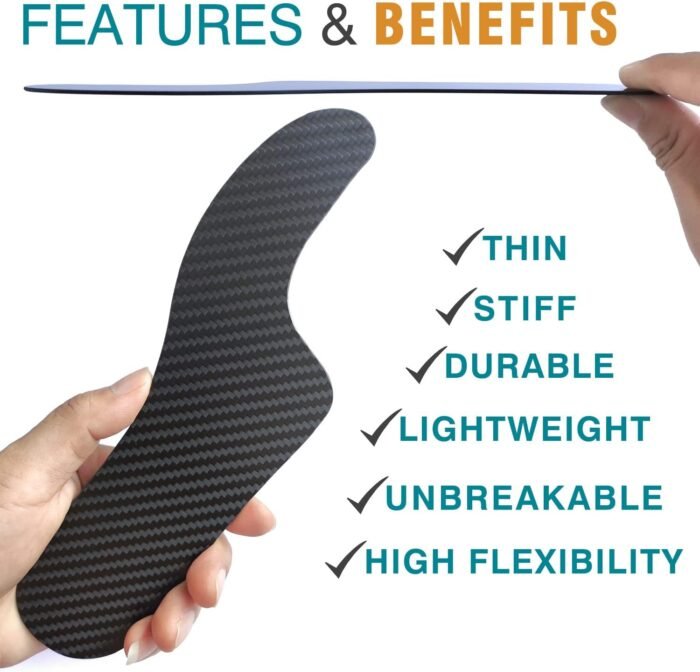 Morton's Extension Orthotic,Carbon Fiber Insole,Rigid Foot Support Insert for Morton's Toe,Turf Toe (8)