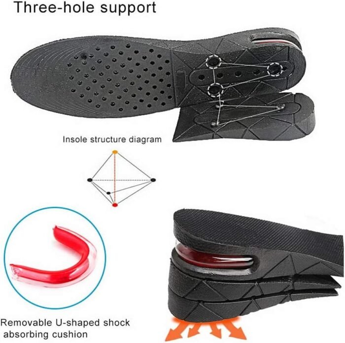 Adjustable Height Increasing Orthotic Insoles – Comfortable, Breathable