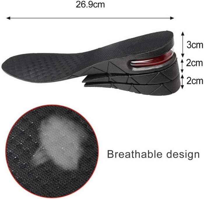 Adjustable Height Increasing Orthotic Insoles – Comfortable, Breathable