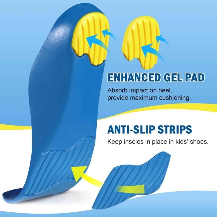 Kids PU Foam Insoles with Arch Support – Plantar Fasciitis Inserts for Flat Feet (1)