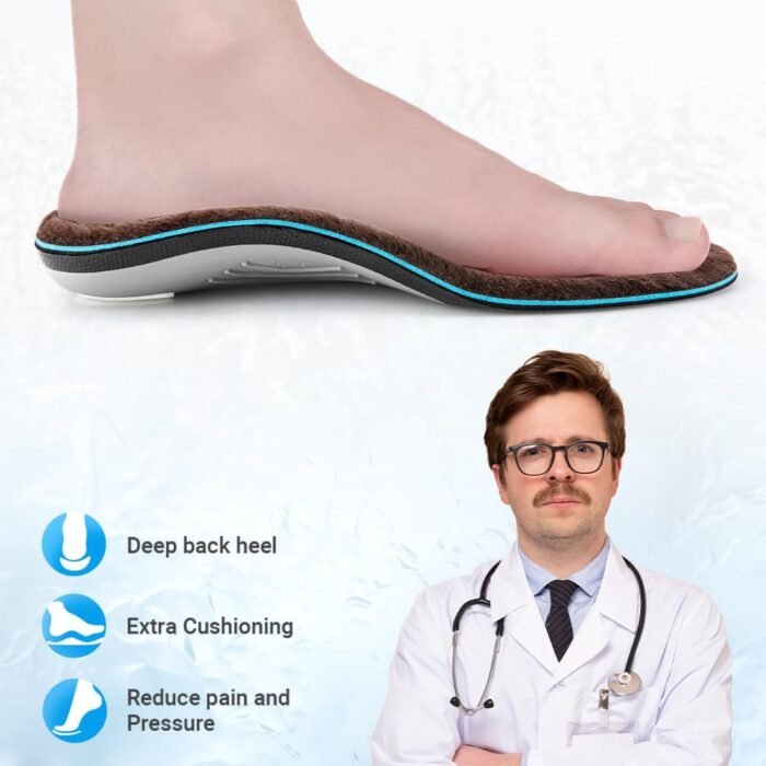 Plantar Fasciitis Insoles with Arch Support for Flat Feet and Work Boots (4)