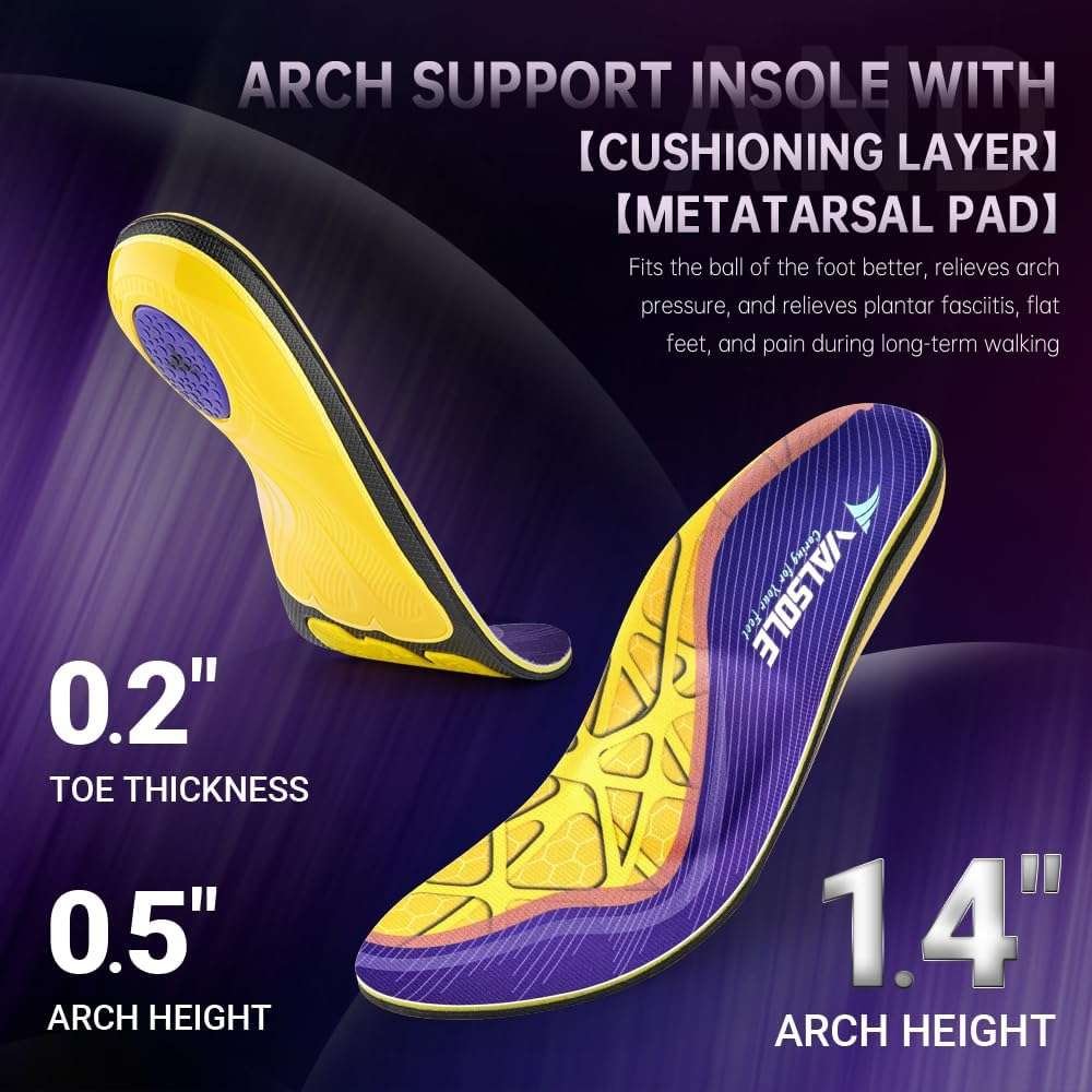 Plantar Fasciitis Insoles with Arch Support for Flat Feet and Work Boots (4)