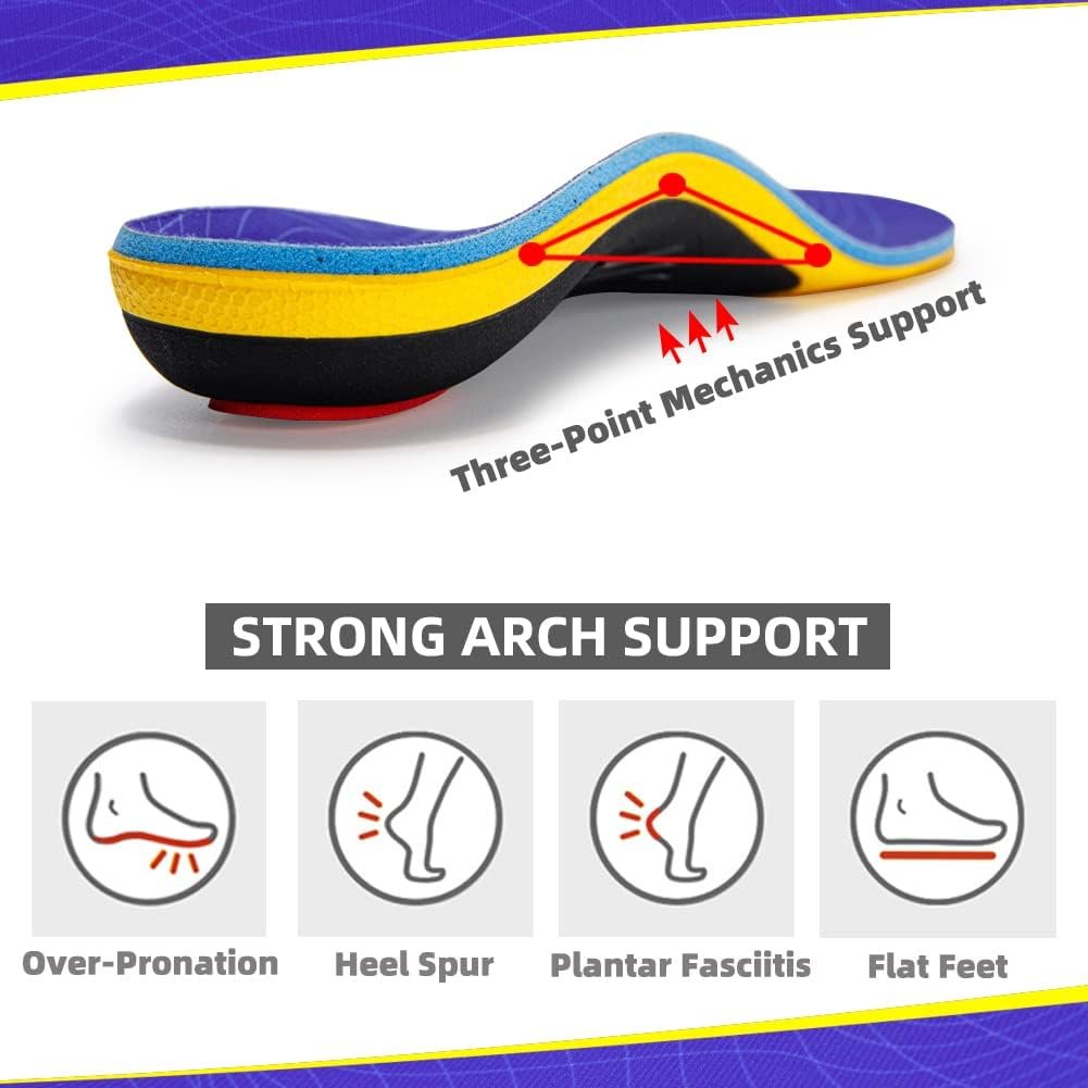 Plantar Fasciitis Insoles with Arch Support for Flat Feet and Work Boots (4)